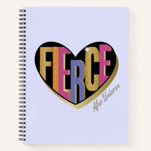 Afro Unicorn Fierce Herzdesign Notizblock