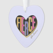 Afro Unicorn Fierce Herzdesign Ornament (Vorderseite)