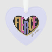 Afro Unicorn Fierce Herzdesign Ornament (Vorderseite)
