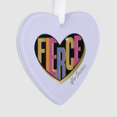 Afro Unicorn Fierce Herzdesign Ornament (Vorderseite)