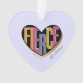 Afro Unicorn Fierce Herzdesign Ornament (Rückseite)