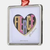 Afro Unicorn Fierce Herzdesign Ornament Aus Metall (Links)