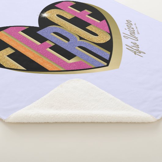 Afro Unicorn Fierce Herzdesign Sherpadecke (3/4)