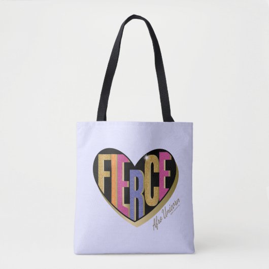 Afro Unicorn Fierce Herzdesign Tasche (Vorderseite)