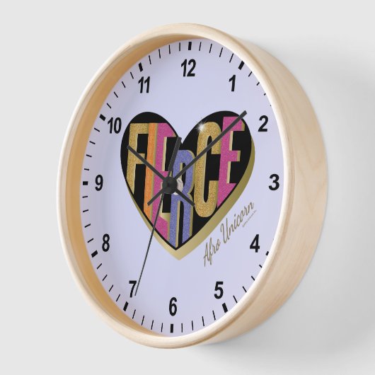 Afro Unicorn Fierce Herzdesign Uhr (Winkel)