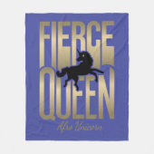 Afro Unicorn Fierce Queen Fleecedecke (Vorderseite)
