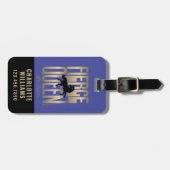 Afro Unicorn Fierce Queen Gepäckanhänger (Vorderseite horizontal)