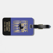 Afro Unicorn Fierce Queen Gepäckanhänger (Rückseite horizontal)