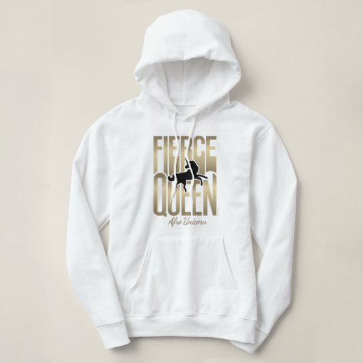 Afro Unicorn Fierce Queen Hoodie (Design vorne)