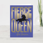 Afro Unicorn Fierce Queen Karte (Vorderseite)