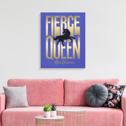 Afro Unicorn Fierce Queen Leinwanddruck (Insitu (Wohnzimmer))