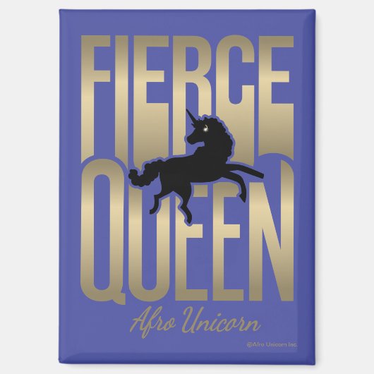 Afro Unicorn Fierce Queen Magnet (Vorderseite)
