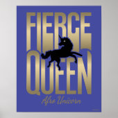 Afro Unicorn Fierce Queen Poster (Vorne)