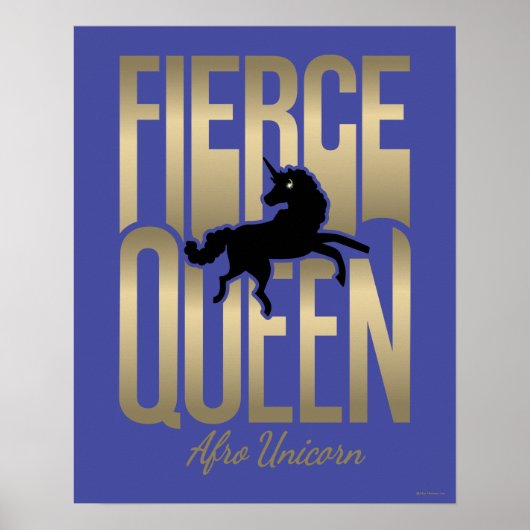 Afro Unicorn Fierce Queen Poster (Vorne)
