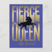 Afro Unicorn Fierce Queen Postkarte (Vorderseite)