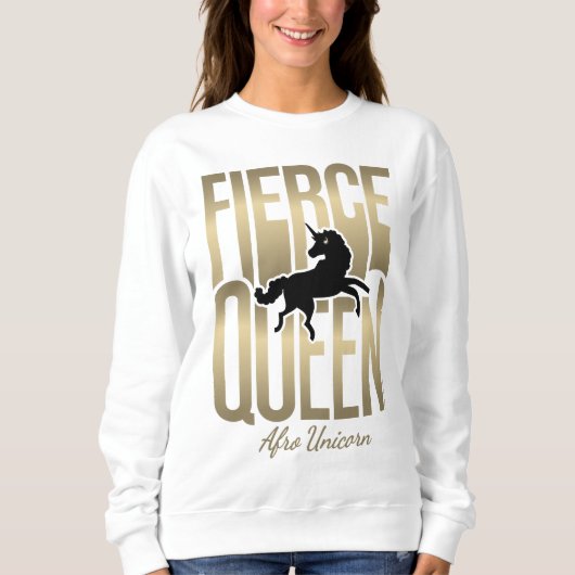 Afro Unicorn Fierce Queen Sweatshirt (Vorderseite)