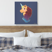 Afro Unicorn | Göttlich das Einhorn Leinwanddruck (Insitu (Schlafzimmer))