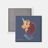 Afro Unicorn | Göttlich das Einhorn Magnet (Vorderseite/Rückseite)