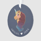 Afro Unicorn | Göttlich das Einhorn Ornament (Vorderseite)