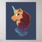 Afro Unicorn | Göttlich das Einhorn Poster (Vorne)