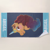 Afro Unicorn | Göttlich das Einhorn Strandtuch (Vorderseite)