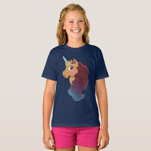 Afro Unicorn | Göttlich das Einhorn T-Shirt (Vorne ganz)