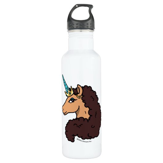 Afro Unicorn | Göttlich Edelstahlflasche (Vorderseite)