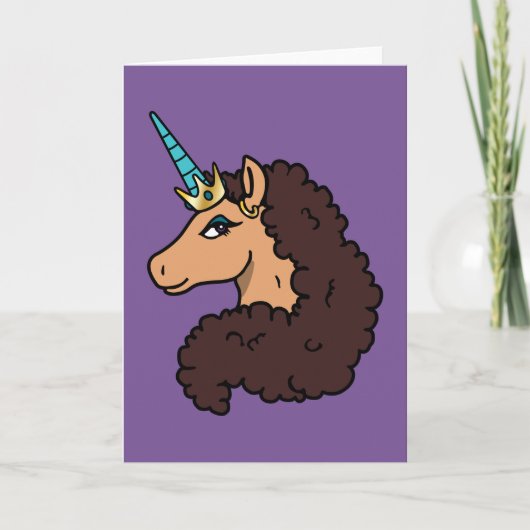 Afro Unicorn | Göttlich Karte (Vorderseite)