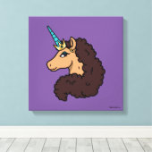 Afro Unicorn | Göttlich Leinwanddruck (Insitu (Holzboden))