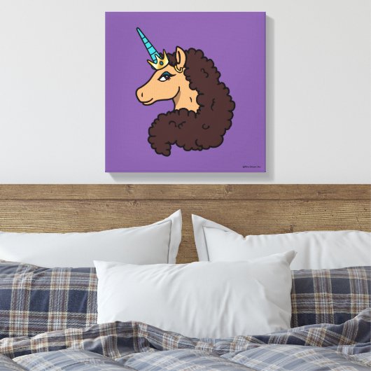Afro Unicorn | Göttlich Leinwanddruck (Insitu (Schlafzimmer))