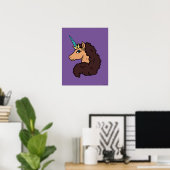 Afro Unicorn | Göttlich Poster (Heimbüro)