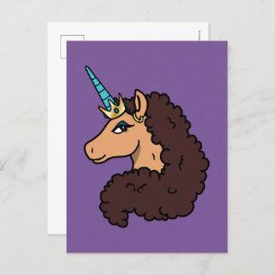 Afro Unicorn   Göttlich Postkarte