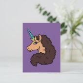 Afro Unicorn | Göttlich Postkarte (Stehend Vorderseite)