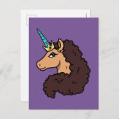 Afro Unicorn | Göttlich Postkarte (Vorne/Hinten)