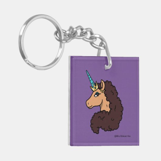 Afro Unicorn | Göttlich Schlüsselanhänger (Vorderseite links)