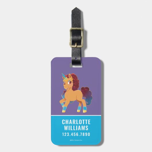 Afro Unicorn | göttliche Prancing Gepäckanhänger (Vorderseite vertikal)