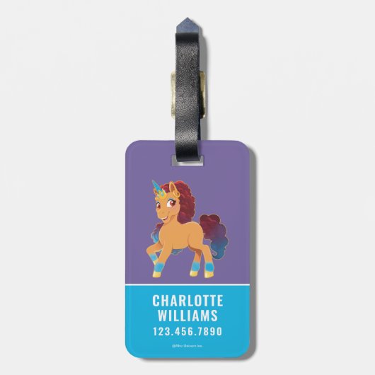 Afro Unicorn | göttliche Prancing Gepäckanhänger (Rückseite vertikal)