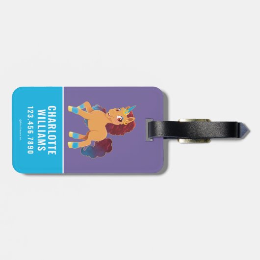 Afro Unicorn | göttliche Prancing Gepäckanhänger (Rückseite horizontal)