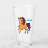 Afro Unicorn | göttliche Prancing Glas (Vorderseite)