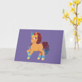 Afro Unicorn | göttliche Prancing Karte (Gelbe Blume)