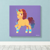 Afro Unicorn | göttliche Prancing Leinwanddruck (Insitu (Holzboden))
