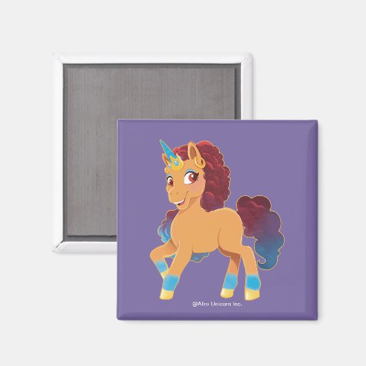 Afro Unicorn | göttliche Prancing Magnet (Vorderseite/Rückseite)