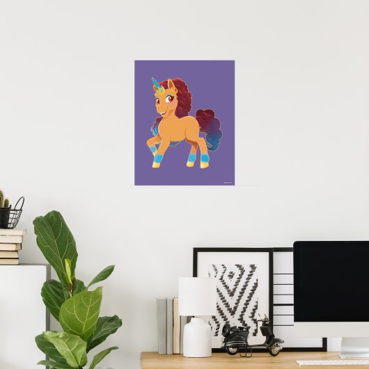 Afro Unicorn | göttliche Prancing Poster (Heimbüro)