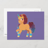 Afro Unicorn | göttliche Prancing Postkarte (Vorne/Hinten)