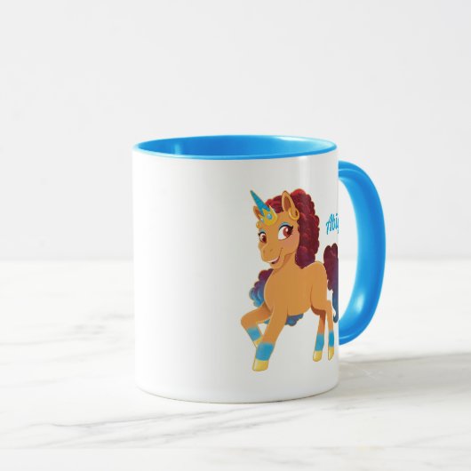 Afro Unicorn | göttliche Prancing Tasse (VorderseiteRechts)