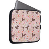 Afro Unicorn Herz & Star Pink Muster Laptopschutzhülle (Vorne Rechts)