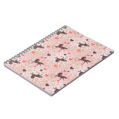 Afro Unicorn Herz & Star Pink Muster Notizblock (Linke Seite)