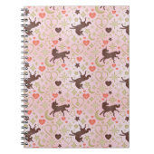 Afro Unicorn Herz & Star Pink Muster Notizblock (Vorderseite)