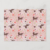 Afro Unicorn Herz & Star Pink Muster Postkarte (Vorderseite)