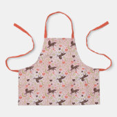 Afro Unicorn Herz & Star Pink Muster Schürze (Vorderseite)